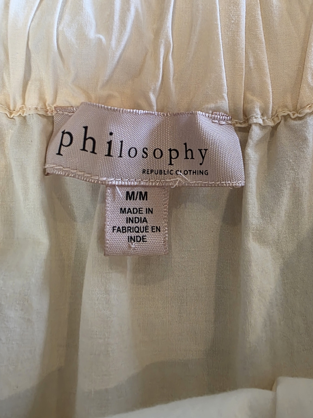 Philosophy Republic Clothing Cream Cotton Midi Skirt Eyelet Boho Western M - Picture 7 of 11